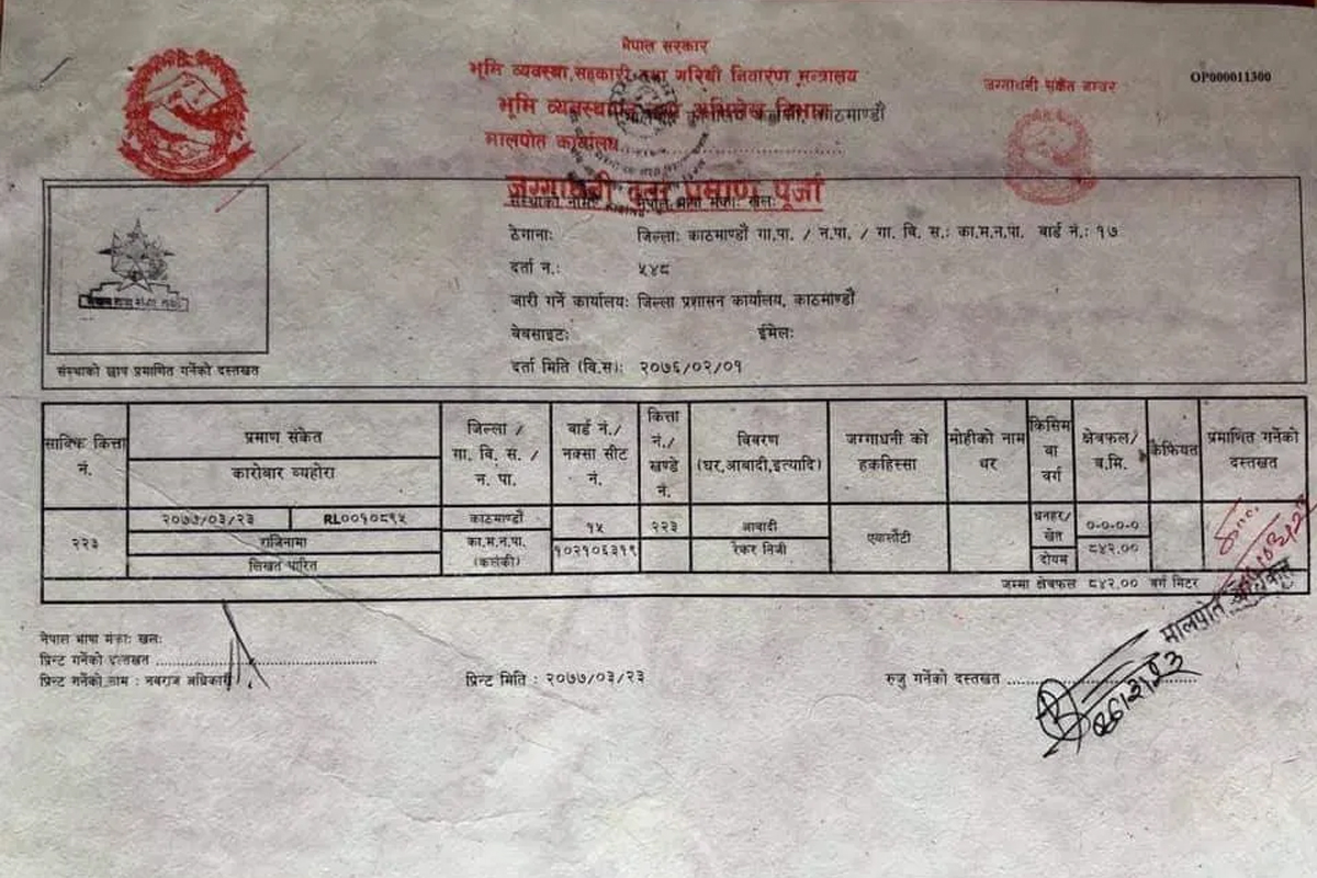 नेपालभाषा मंकाः खलःको जग्गा संस्थाकाे नाममा दर्ता
