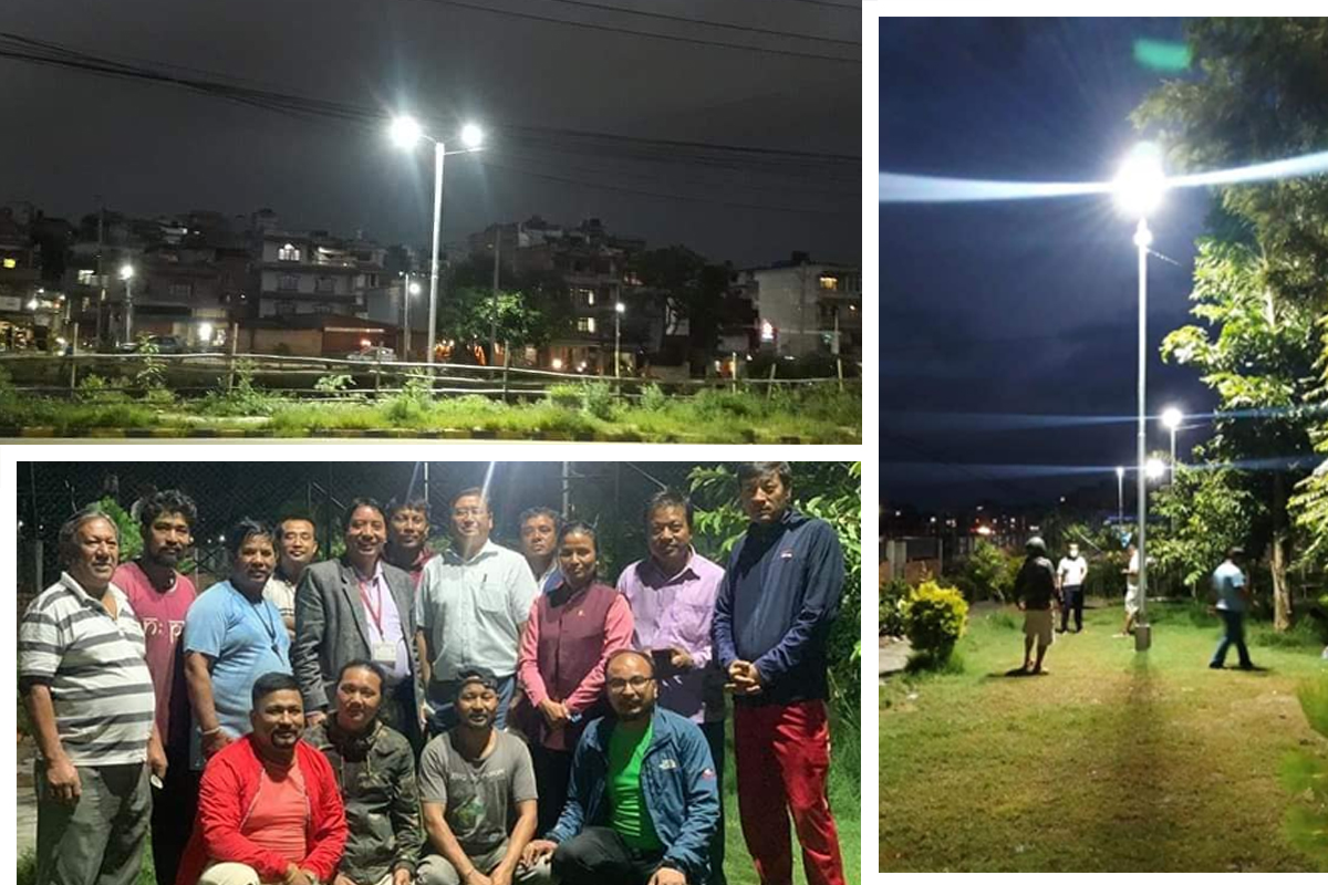 सांसद उज्यालाे कार्यक्रममार्फत पार्क तथा विभिन्न स्थानमा बत्ति जडान