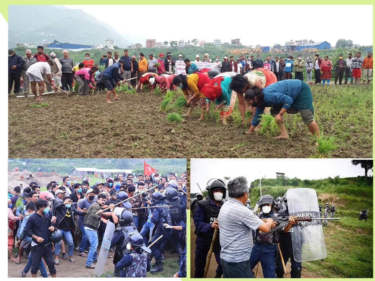 खोकनामा किसान र प्रहरीबीच झडप, धान रोपाइँ गर्न गएका किसानहरुलाई सरकारपक्षबाट नै दमन