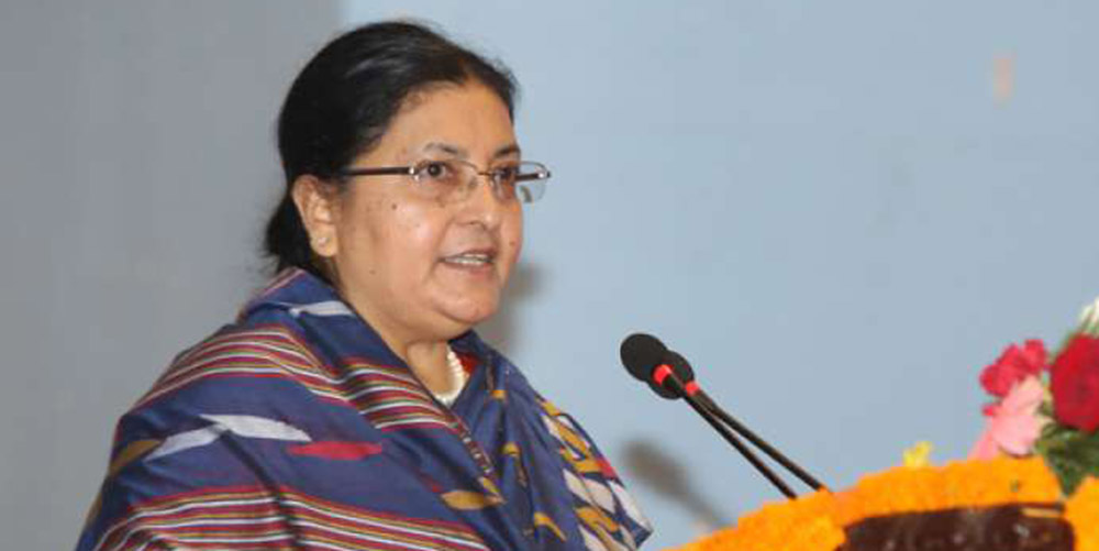 विपद् जोखिम न्युनिकरणमा विशेष ध्यान दिन राष्ट्रपतिको आग्रह
